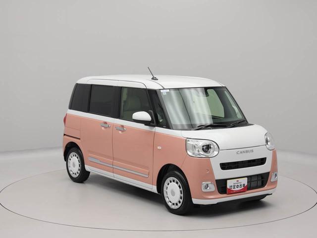 ムーヴキャンバスストライプスＧターボ　両側電動スライドドア　ターボ　禁煙車キーフリー　イモビライザー　アイドリングストップ　両側電動スライドドア　ターボ　ＬＥＤヘッドライト　ワンオーナー　禁煙車（愛知県）の中古車
