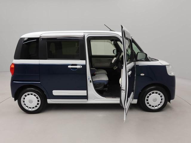 ムーヴキャンバスストライプスＧ　ｅｃｏＩＤＬＥ非装着車　ＥＴＣディスプレイオーディオ　衝突被害軽減ブレーキ　両側電動スライドドア　車線逸脱警報　エコアイドル非搭載　運転席・助手席シートヒーター　電動パーキングブレーキ　保温機能付ドリンクホルダー　ドラレコ（愛知県）の中古車