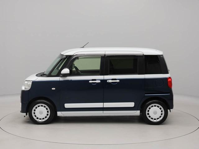 ムーヴキャンバスストライプスＧ　ｅｃｏＩＤＬＥ非装着車　ＥＴＣディスプレイオーディオ　衝突被害軽減ブレーキ　両側電動スライドドア　車線逸脱警報　エコアイドル非搭載　運転席・助手席シートヒーター　電動パーキングブレーキ　保温機能付ドリンクホルダー　ドラレコ（愛知県）の中古車