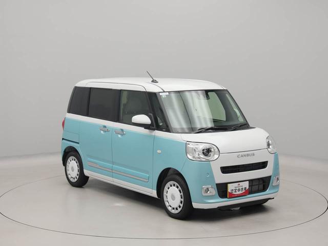 ムーヴキャンバスストライプスGバックカメラ シートヒーター キーフリー プッシュスタート 両側電動スライドドア ABS エアバック LEDヘッドライト 衝突軽減ブレーキ レーンアシストオート マチックハイビーム(愛知県)の中古車