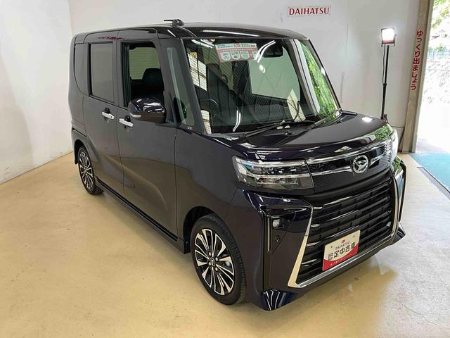 タントカスタムＲＳワンオーナー　衝突軽減ブレーキ　　認定中古車　電動パーキングブレーキ　オートブレーキホールド機能　両側電動スライドドア　運転席助手席シートヒーター　ターボ　オーディオレス車（京都府）の中古車