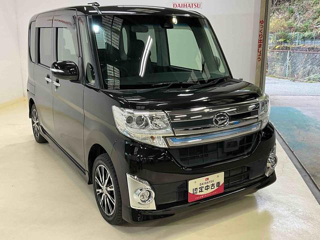 タントカスタムＸ　トップエディションＳＡIIワンオーナー　衝突軽減ブレーキ　認定中古車　ナビ　キーレスエントリー　プッシュボタンスタート　オートライト　ＬＥＤヘッドライト　ＥＴＣ　左側電動スライドドア（京都府）の中古車