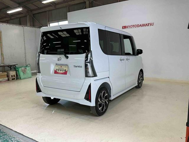 タントカスタムＸダイハツ認定中古車　予防安全機能スマートアシスト搭載　アイドリングストップ　オートライト　オートマチックハイビーム　電動格納ミラー　ＬＥＤヘッドライト　バックモニター　キーフリーキー　シートヒーター（京都府）の中古車