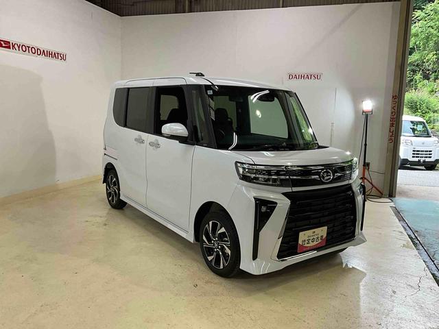 タントカスタムＸ　届出済未使用車ダイハツ認定中古車　予防安全機能スマートアシスト搭載　アイドリングストップ　オートライト　オートマチックハイビーム　ＬＥＤヘッドライト　電動格納ミラー　バックモニター　キーフリーキー　シートヒーター（京都府）の中古車