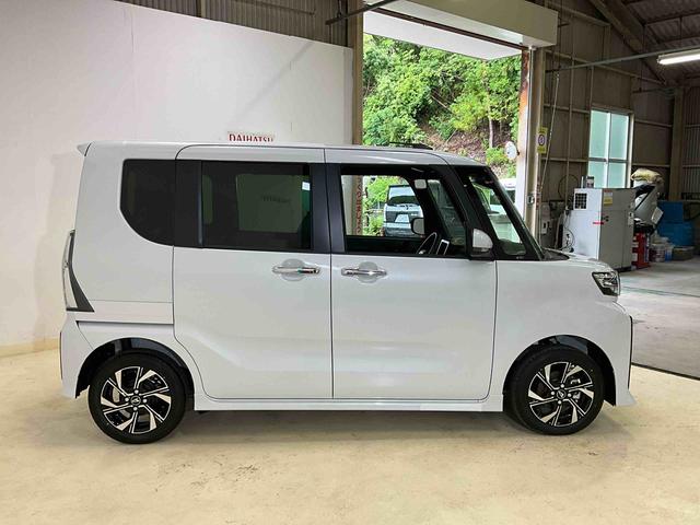 タントカスタムＸ　届出済未使用車ダイハツ認定中古車　予防安全機能スマートアシスト搭載　アイドリングストップ　オートライト　オートマチックハイビーム　ＬＥＤヘッドライト　電動格納ミラー　バックモニター　キーフリーキー　シートヒーター（京都府）の中古車