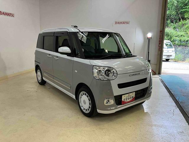 ムーヴキャンバスストライプスＧ　ＬＥＤヘッドライトダイハツ認定中古車　予防安全機能スマートアシスト搭載　アイドリングストップ　オートライト　オートマチックハイビーム　ＬＥＤヘッドライト　電動格納ミラー　バックモニター　シートヒーター　キーフリーキー（京都府）の中古車