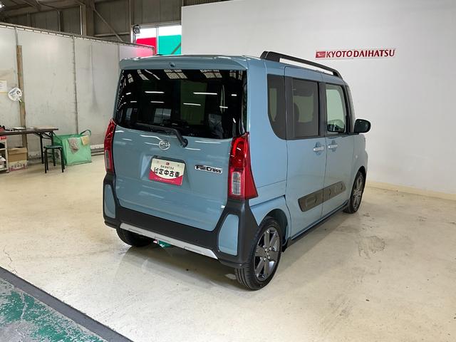 タントファンクロスターボ　届出済み未使用車　バックカメラ対応バックカメラ対応　プッシュボタンスタート　キーフリー　アイドリングストップ　両側電動スライドドア　ＬＥＤヘッドランプ　オートエアコン　シートヒーター　ターボエンジン　オートライト　ベンチシート　ＡＢＳ（京都府）の中古車