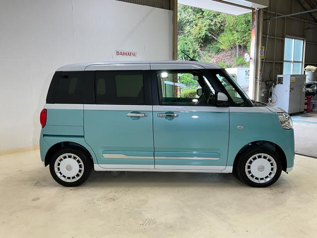 ムーヴキャンバスストライプスＧ　届出済み未使用車　バックカメラ対応　スマアシバックカメラ対応　ＬＥＤヘッドランプ　両側電動スライドドア　プッシュボタンスタート　キーフリー　アイドリングストップ　オートエアコン　シートヒーター　ベンチシート　届出済み未使用車　スマアシ　ＡＢＳ（京都府）の中古車
