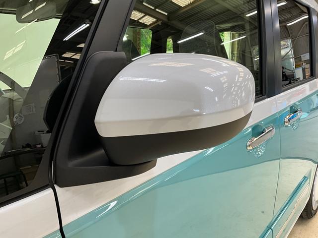 ムーヴキャンバスストライプスＧ　届出済み未使用車　バックカメラ対応　スマアシバックカメラ対応　ＬＥＤヘッドランプ　両側電動スライドドア　プッシュボタンスタート　キーフリー　アイドリングストップ　オートエアコン　シートヒーター　ベンチシート　届出済み未使用車　スマアシ　ＡＢＳ（京都府）の中古車