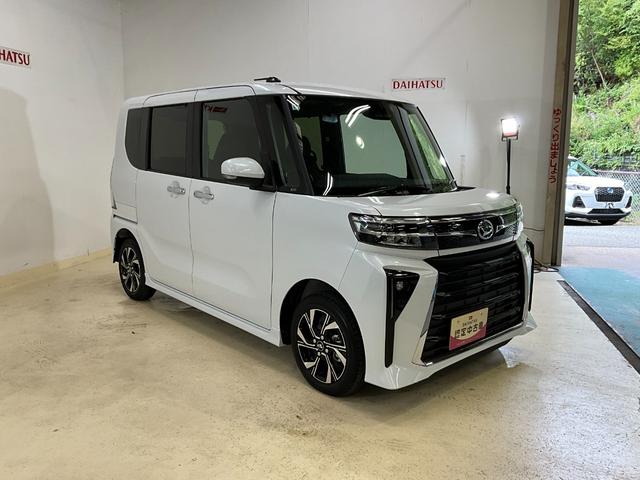 タントカスタムＸ　届出済み未使用車　両側リヤパワースライドドアスマートアシスト　両側リヤパワースライドドア　プッシュボタンエンジンスタート　ＬＥＤヘッドライト　バックカメラ　オートエアコン　コーナーセンサー　シートヒーター　オートライト　アルミホイール　ＡＢＳ（京都府）の中古車