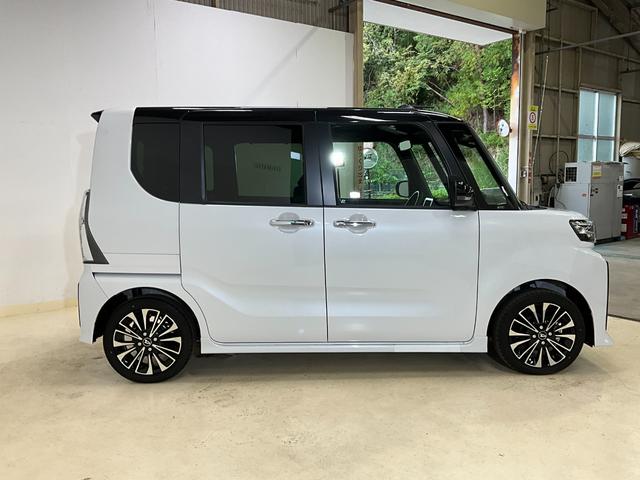 タントカスタムＲＳ　ナビ　前席シートヒーター　ターボワンオーナー　衝突軽減ブレーキ　認定中古車　ターボ　ナビ　電動パーキングブレーキ　オートブレーキホールド機能　運転席助手席シートヒーター　ツートン　プッシュボタンスタート　スマートキー　バックモニター（京都府）の中古車