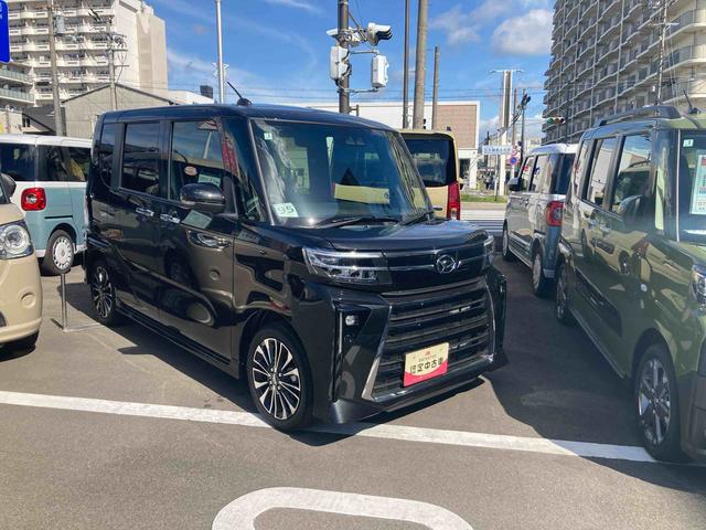 タントカスタムＲＳ　ターボ　両側リヤパワースライドドア　スマアシターボ　スマートアシスト　両側リヤパワースライドドア　プッシュボタンエンジンスタート　ＬＥＤヘッドライト　オートエアコン　オートライト　アルミホイール　コーナーセンサー　シートヒーター　バックカメラ（京都府）の中古車
