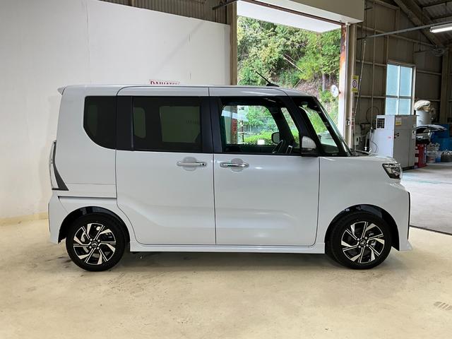 タントカスタムＸ　届出済未使用車　電動スライドドア　ナビワンオーナー　衝突軽減ブレーキ　認定中古車　ナビ　両側電動スライドドア　電動パーキングブレーキ　オートブレーキホールド機能　運転席助手席シートヒーター　オートライト　バックモニター（京都府）の中古車