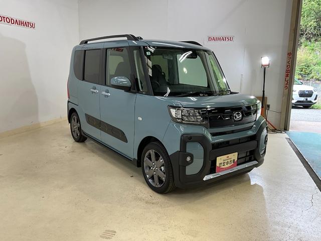 タントファンクロスターボ　ワンオーナー　電動スライド　ＬＥＤヘッドターボ　ワンオーナー　後席両側電動スライドドア　ＬＥＤヘッドライト　シートヒーター　高年式　低走行　被害軽減ブレーキ　最新スマートアシスト　オートライト　カーペットマット付（京都府）の中古車