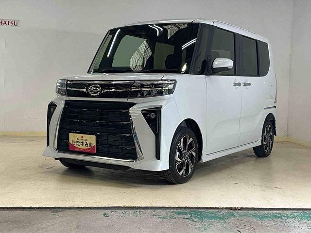 タントカスタムＸ届出済み未使用車　両側リヤパワースライドドアスマートアシスト　両側リヤパワースライドドア　プッシュボタンエンジンスタート　ＬＥＤヘッドライト　オートエアコン　オートライト　シートヒーター　アルミホイール　バックカメラ　コーナーセンサー　ＡＢＳ（京都府）の中古車