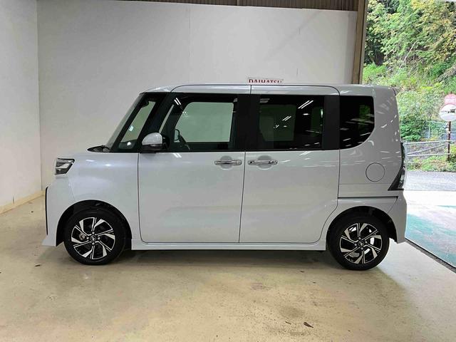 タントカスタムＸ届出済み未使用車　両側リヤパワースライドドアスマートアシスト　両側リヤパワースライドドア　プッシュボタンエンジンスタート　ＬＥＤヘッドライト　オートエアコン　オートライト　シートヒーター　アルミホイール　バックカメラ　コーナーセンサー　ＡＢＳ（京都府）の中古車