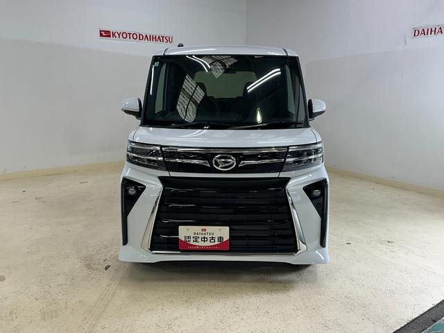 タントカスタムＸ　届出済未使用車ダイハツ認定中古車　予防安全機能スマートアシスト搭載　アイドリングストップ　オートライト　オートマチックハイビーム　ＬＥＤヘッドライト　電動格納ミラー　シートヒーター　キーフリーキー　バックモニター（京都府）の中古車