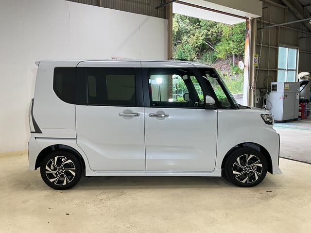 タントカスタムＸ　届出済未使用車ダイハツ認定中古車　予防安全機能スマートアシスト搭載　アイドリングストップ　オートライト　オートマチックハイビーム　ＬＥＤヘッドライト　電動格納ミラー　シートヒーター　キーフリーキー　バックモニター（京都府）の中古車
