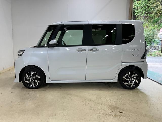 タントカスタムＸ　届出済未使用車ダイハツ認定中古車　予防安全機能スマートアシスト搭載　アイドリングストップ　オートライト　オートマチックハイビーム　ＬＥＤヘッドライト　電動格納ミラー　シートヒーター　キーフリーキー　バックモニター（京都府）の中古車