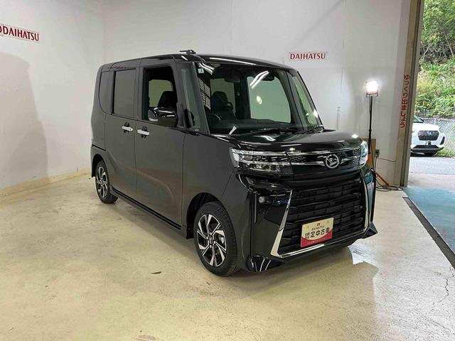 タントカスタムＸ　届出済み未使用車　両側リヤパワースライドドアスマートアシスト　両側リヤパワースライドドア　プッシュボタンエンジンスタート　ＬＥＤヘッドライト　オートエアコン　コーナーセンサー　シートヒーター　アルミホイール　オートライト　バックカメラ　ＡＢＳ（京都府）の中古車