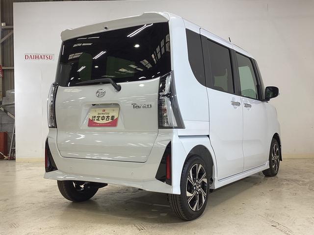 タントカスタムＸ　届出済み未使用車　両側電動スライドドア両側電動スライドドア　前後コーナーセンサー　前席シートヒーター　電子パーキング　オートマチックハイビーム　ＬＥＤヘッドライト　スマートキー　プッシュスタート　１４インチ純正アルミホイール　ＡＢＳ（京都府）の中古車