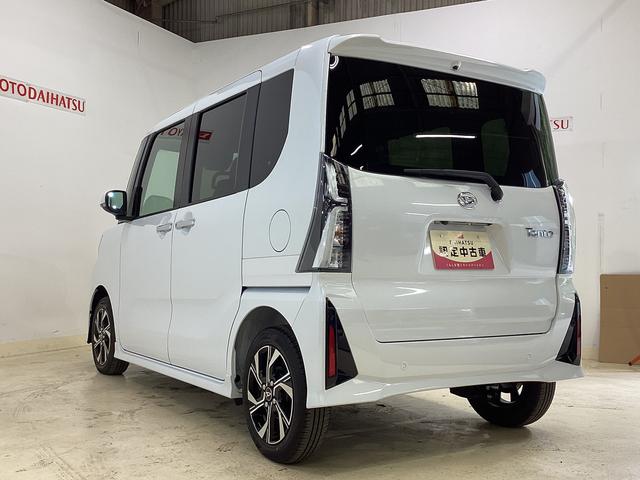 タントカスタムＸ　届出済み未使用車　両側電動スライドドア両側電動スライドドア　前後コーナーセンサー　前席シートヒーター　電子パーキング　オートマチックハイビーム　ＬＥＤヘッドライト　スマートキー　プッシュスタート　１４インチ純正アルミホイール　ＡＢＳ（京都府）の中古車