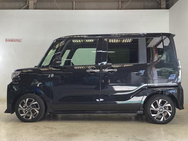 タントカスタムＸ　届出済み未使用車　両側電動スライド　キーフリーバックカメラ対応　両側電動スライドドア　クリアランスソナー　シートヒーター　オートマチックハイビーム　ＬＥＤヘッドライト　キーフリー　プッシュスタート　１４インチ純正アルミホイール　ＬＥＤヘッドランプ（京都府）の中古車