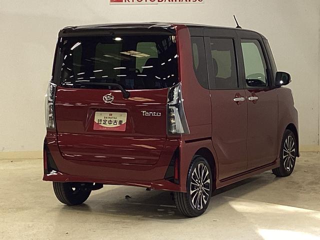 タントカスタムＲＳ　ターボ　ワンオーナー　両側電動スライドドアワンオーナー　９インチディスプレイオーディオ　バックカメラ　両側電動スライドドア　前後コーナーセンサー　前席シートヒーター　ＵＳＢ　Ｂｌｕｅｔｏｏｔｈ　　スマートキー　１５インチ純正アルミホイール（京都府）の中古車