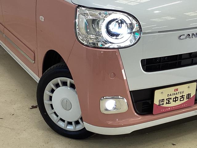 ムーヴキャンバスストライプスＧ　届出済未使用車　バックカメラ　シートヒーター届出済未使用車　バックカメラ　前席シートヒーター　両側電動スライドドア　前後コーナーセンサー　ホッとカップホルダー　オートマチックハイビーム　ＬＥＤヘッドライト　スマートキー　置きラクボックス（京都府）の中古車