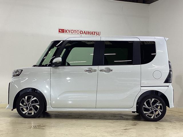 タントカスタムＸ　届出済み未使用車　スマートアシストスマートアシスト　バックカメラ　プッシュボタンエンジンスタート　ＬＥＤヘッドライト　両側リヤパワースライドドア　オートエアコン　コーナーセンサー　アルミホイール　シートヒーター　アイドリングストップ（京都府）の中古車