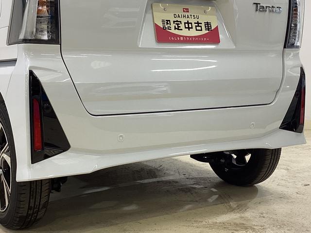 タントカスタムＸ　届出済み未使用車　スマートアシストスマートアシスト　バックカメラ　プッシュボタンエンジンスタート　ＬＥＤヘッドライト　両側リヤパワースライドドア　オートエアコン　コーナーセンサー　アルミホイール　シートヒーター　アイドリングストップ（京都府）の中古車