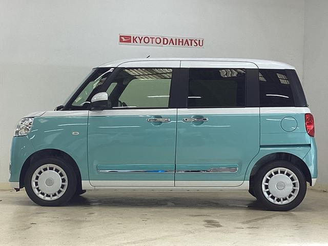 ムーヴキャンバスストライプスG 届出済み未使用車 両側電動スライドドアバックカメラ 両側電動スライドドア 前席シートヒーター 障害物センサー USBチャージャー ホッとカップホルダー オートブレーキホールド付き電子パーキング オートマチックハイビーム LEDヘッドライト(京都府)の中古車