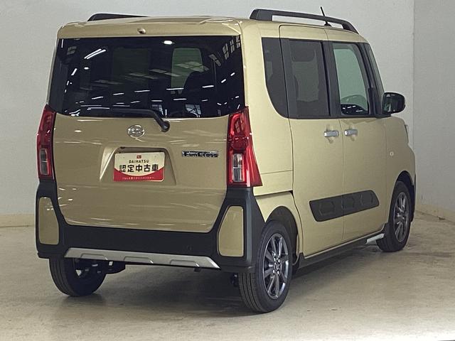 タントファンクロス シートヒーター 前後コーナーセンサー両側電動スライドドア 前後コーナーセンサー バックカメラ スマートキー 前席シートヒーター ルーフレール オートマチックハイビーム オートブレーキホールド 14インチ純正アルミホイール ABS(京都府)の中古車