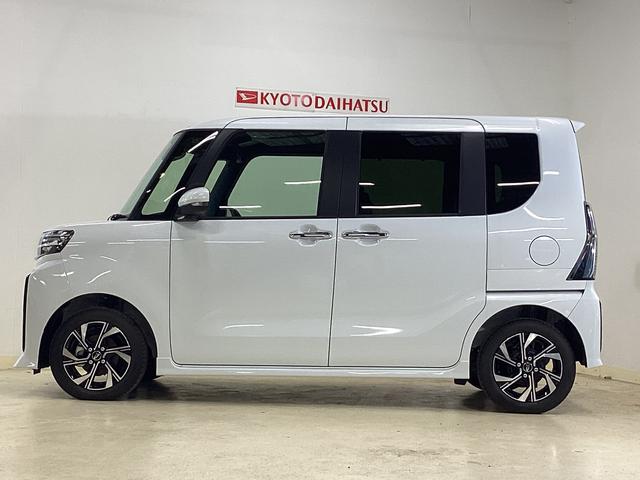 タントカスタムＸ　届出済未使用車　シートヒーター　電動スライドドアワンオーナー　届出済未使用車　前席シートヒーター　両側電動スライドドア　前後コーナーセンサー　バックカメラ　ＵＳＢ接続　プッシュボタンエンジンスタート　横滑り防止措置　ＬＥＤヘッドライト　オートライト（京都府）の中古車