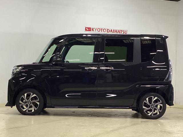 タントカスタムＸ　届出済未使用車　ナビ　バックカメラ　地デジ届出済未使用車　ナビ　フルセグチューナー　ブルートゥース対応　バックカメラ　プッシュボタンエンジンスタート　両側リヤパワースライドドア　ＬＥＤヘッドライト　コーナーセンサー　オートエアコン　ＡＢＳ（京都府）の中古車