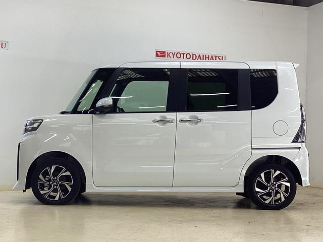 タントカスタムＸ　届出済未使用車　バックカメラ　シートヒーター届出済未使用車　バックカメラ　両側電動スライドドア　前後コーナーセンサー　前席シートヒーター　　オートブレーキホールド　電子パーキング　ＵＳＢチャージャー　ＬＥＤヘッドライト　１４インチ純正アルミ（京都府）の中古車