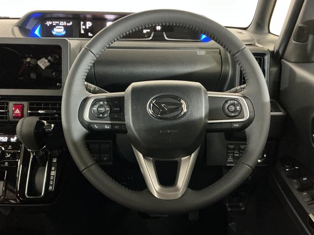 タントカスタムRS ターボ 届出済未使用車 全周囲カメラ ETC届出済未使用車 ターボ パノラマモニター ETC 両側電動スライド アダプティブクルーズコントロール 前後コーナーセンサー シートヒーター 電子パーキング オートブレーキホールド USBチャージャー(京都府)の中古車