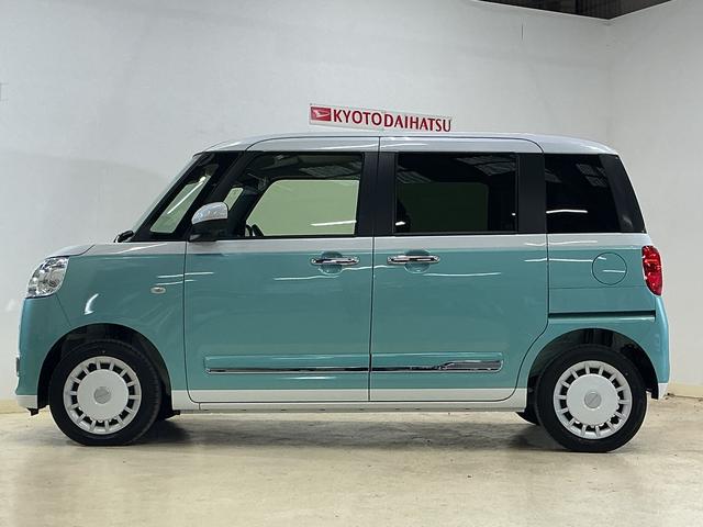 ムーヴキャンバスストライプスＧ　デモカー　パノラマモニター　両側電動スライドデモカー　パノラマモニター　両側電動スライドドア　前席シートヒーター　前後コーナーセンサー　ホッとカップホルダー　電子パーキング　オートブレーキホールド　ＵＳＢチャージャー　オートマチックハイビーム（京都府）の中古車