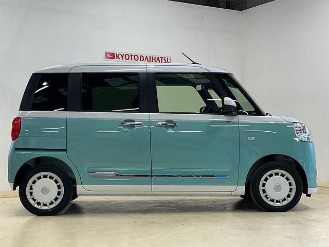 ムーヴキャンバスストライプスＧ　デモカー　パノラマモニター　両側電動スライドデモカー　パノラマモニター　両側電動スライドドア　前席シートヒーター　前後コーナーセンサー　ホッとカップホルダー　電子パーキング　オートブレーキホールド　ＵＳＢチャージャー　オートマチックハイビーム（京都府）の中古車