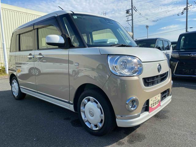 ムーヴキャンバスＧメイクアップ　ＳＡIII　パノラマモニターダイハツ認定中古車　予防安全機能スマートアシスト搭載　アイドリングストップ　パノラマモニター　両側パワースライドドア　シートリフター　フォグランプ　ナビゲーションセキュリティアラーム　キーフリーキー（京都府）の中古車