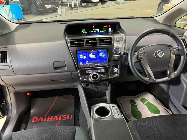 プリウスアルファS チューン ブラックナビ バックカメラ ETC キーフリー ハイブリッド オートエアコン オートライト プッシュボタンスタート デュアルエアバッグ ABS 安全ボディ バイザーマット付 電動格納ドアミラー(京都府)の中古車