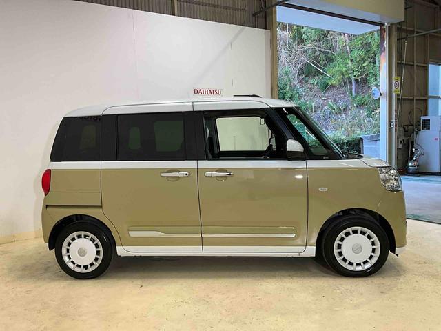 ムーヴキャンバスストライプスＧ　届出済未使用車　スマートアシスト届出済未使用車　スマートアシスト　バックカメラ　プッシュボタンエンジンスタート　両側リヤパワースライドドア　ＬＥＤヘッドライト　コーナーセンサー　シートヒーター　オートエアコン　オートライト　ＡＢＳ（京都府）の中古車