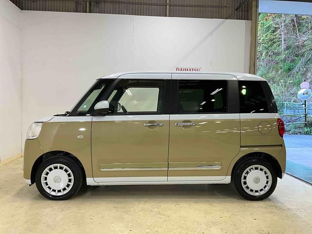 ムーヴキャンバスストライプスＧ　届出済未使用車　スマートアシスト届出済未使用車　スマートアシスト　バックカメラ　プッシュボタンエンジンスタート　両側リヤパワースライドドア　ＬＥＤヘッドライト　コーナーセンサー　シートヒーター　オートエアコン　オートライト　ＡＢＳ（京都府）の中古車