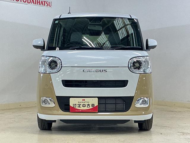 ムーヴキャンバスストライプスＧ　届出済み未使用車　全周囲カメラ　電動スライド届出済み未使用車　パノラマモニター　両側電動スライドドア　前席シートヒーター　前後コーナーセンサー　電子パーキング　オートブレーキホールド　ホッとカップホルダー　ＵＳＢチャージャー　横滑り防止措置（京都府）の中古車