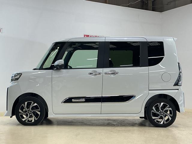 タントカスタムX デモカー 全方位カメラ 両側電動スライドドアデモカー パノラマモニター 両側電動スライドドア 前席シートヒーター 前後コーナーセンサー 14インチ純正アルミホイール オートマチックハイビーム オートブレーキホールド付き電子パーキング スペアキー(京都府)の中古車