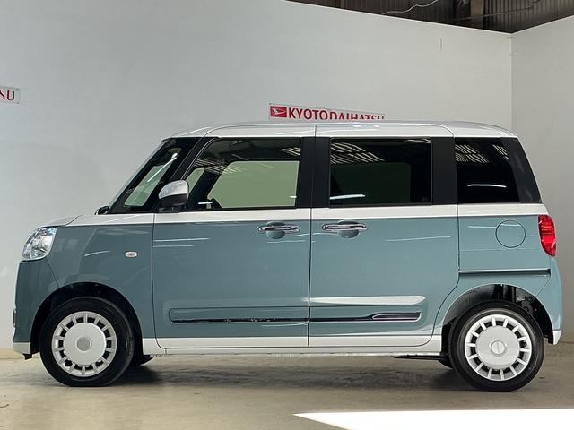 ムーヴキャンバスストライプスＧ　届出済み未使用車　４ＷＤ　バックカメラ届出済み未使用車　４ＷＤ　バックカメラ　両側電動スライドドア　前後コーナーセンサー　前席シートヒーター　電子パーキング　オートブレーキホールド　オートマチックハイビーム　ホッとカップホルダー　ＵＳＢ（京都府）の中古車