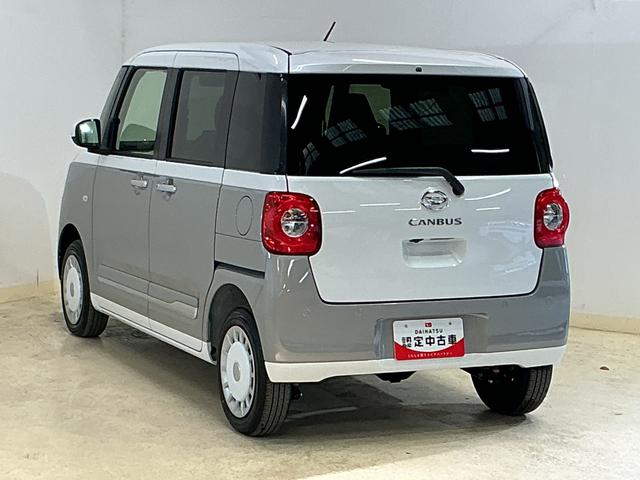 ムーヴキャンバスストライプスＧ　届出済み未使用車　バックカメラ　電動スライド届出済み未使用車　バックカメラ　両側電動スライドドア　前後コーナーセンサー　前席シートヒーター　電子パーキング　オートブレーキホールド　オートマチックハイビーム　ホッとカップホルダー　スマートキー（京都府）の中古車