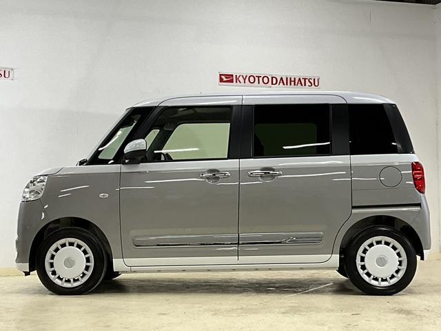 ムーヴキャンバスストライプスＧ　届出済み未使用車　バックカメラ届出済み未使用車　バックカメラ　両側電動スライドドア　前席シートヒーター　前後コーナーセンサー　電子パーキング　オートブレーキホールド　オートマチックハイビーム　ホットカップホルダー（京都府）の中古車