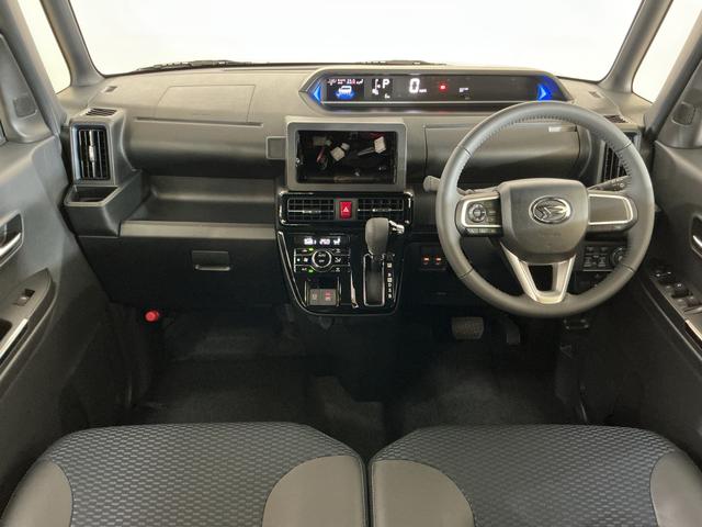 タントカスタムＲＳ　届出済み未使用車　ターボ　パノラマモニター届出済み未使用車　ターボ　パノラマモニター　両側電動スライドドア　コーナーセンサー　前席シートヒーター　電子パーキング　オートブレーキホールド　オートマチックハイビーム　１５インチ純正アルミホイール（京都府）の中古車