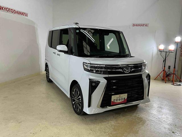 タントカスタムＲＳ　４ＷＤ　ターボワンオーナー　衝突軽減ブレーキ　認定中古車　４ＷＤ　両側電動スライドドア　電動パーキングブレーキ　オートブレーキホールド機能　運転席助手席シートヒーター　ターボ　　オートライト　オーディオレス車（京都府）の中古車